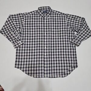 Polo Ralph Lauren Shirt Men's 2XL XXL Navy Plaid Preppy Lowell Sport Button Down